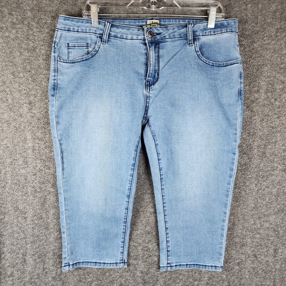 Top Trend Capri Jeans Womens 16 Basic Collection Blue AMZ-001L NEW